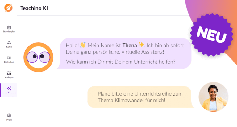 Thena die KI unterstützt eine Lehrkraft bei der Planung des Unterrichts