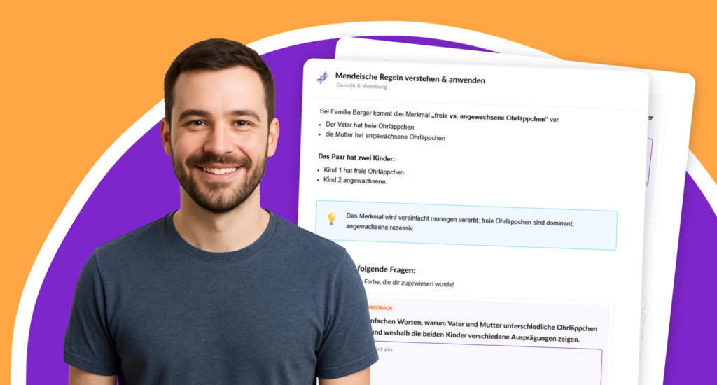 Jens zeigt seine differenzierten Unterrichtsmaterialien