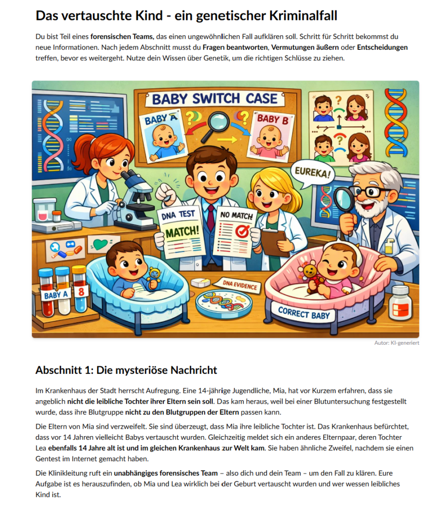 Unterrichtsmaterial zu einem kreativen Kriminalfall im Biologieunterricht