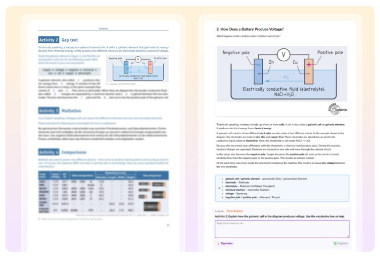 Beispielmaterial in Teachino mit Abbildung aus der EUROPATHEK des Verlag Europa-Lehrmittel