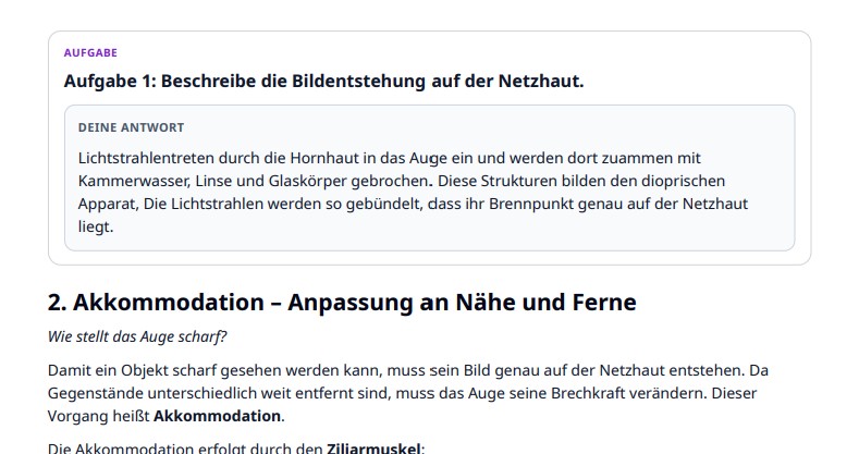 PDF Export für Schüler:innen