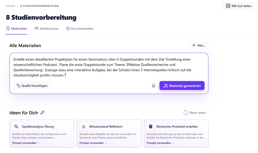 Studienvorbereitung prompt