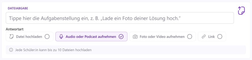 Dateiabgabe für Schüler:innen